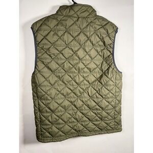 Oxford Mens Quilted Puffer Vest Olive Green Diamond Stitch Full Zip Large